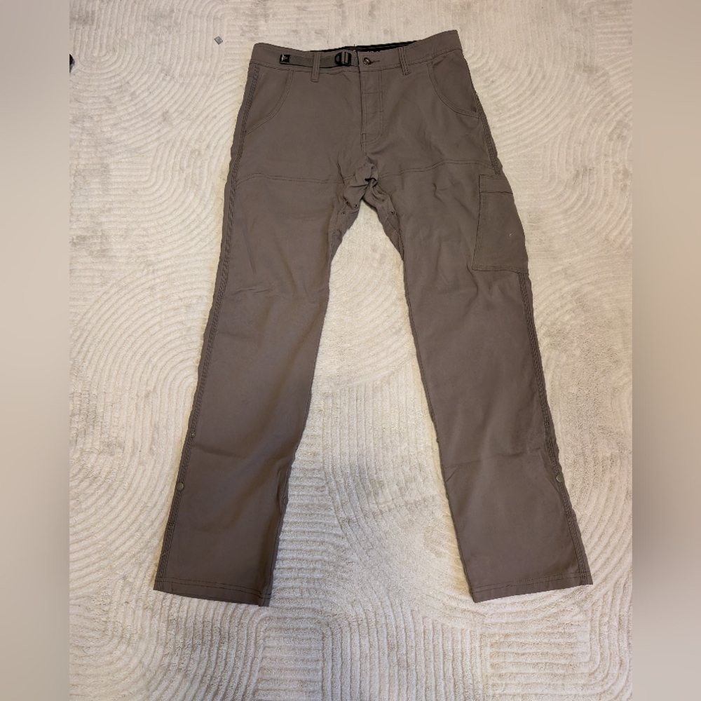 prAna Zion Stretch Straight fit 32x32 Hiking Pants in Mud color